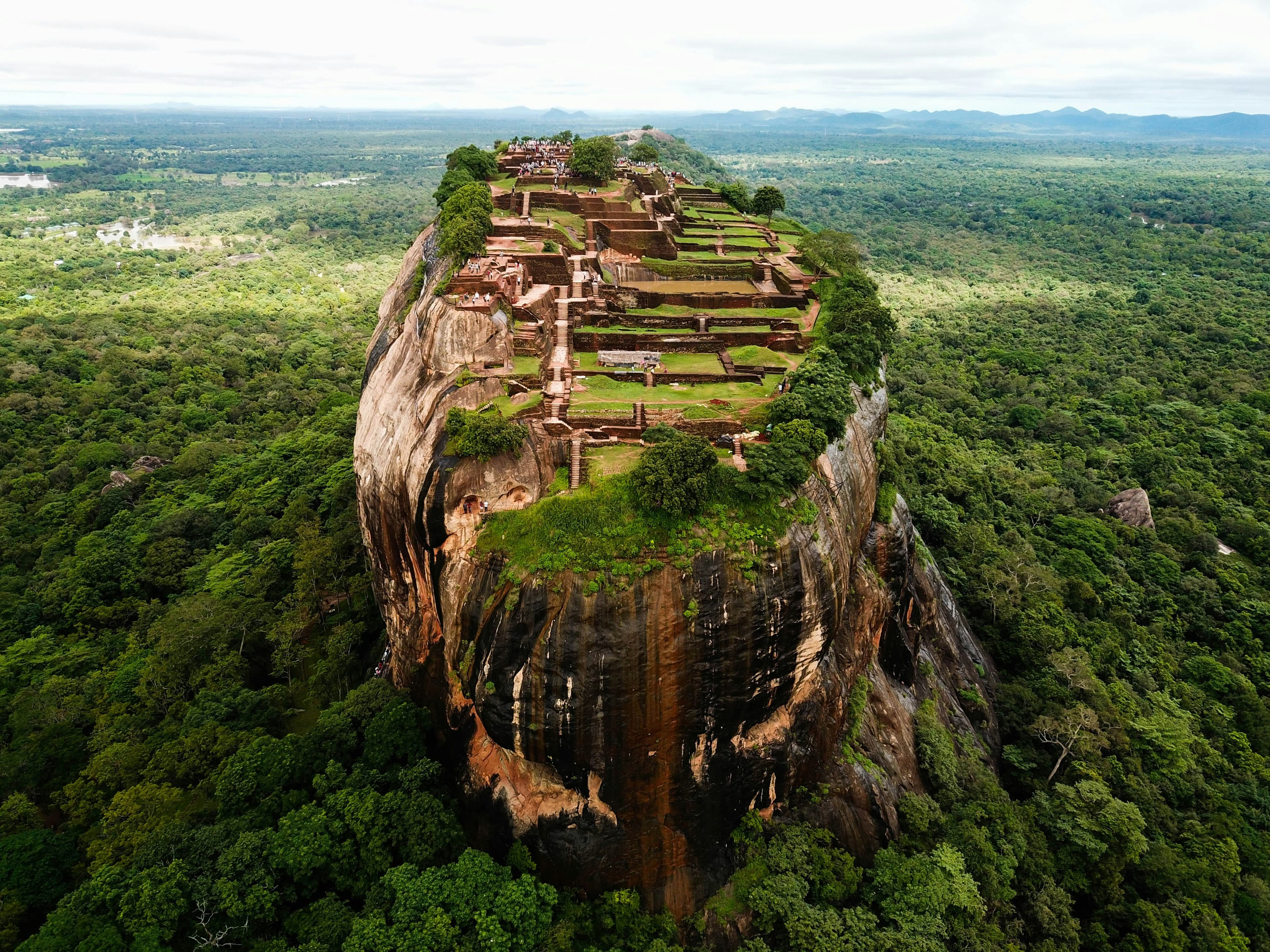 Sigiriya Rock Fortress above Sri Lanka's jungle plains